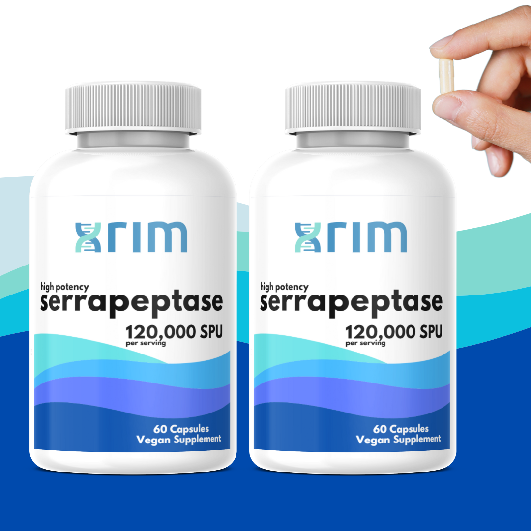 Serrapeptase Enzyme Supplement, 120,000 SPU per serving, 120 Vegan Capsules (2 BOTTLES)