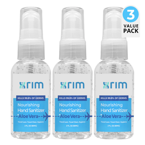 Travel Size Nourishing Hand Sanitizer Gel + Aloe Vera (2 oz) | 3 Pack