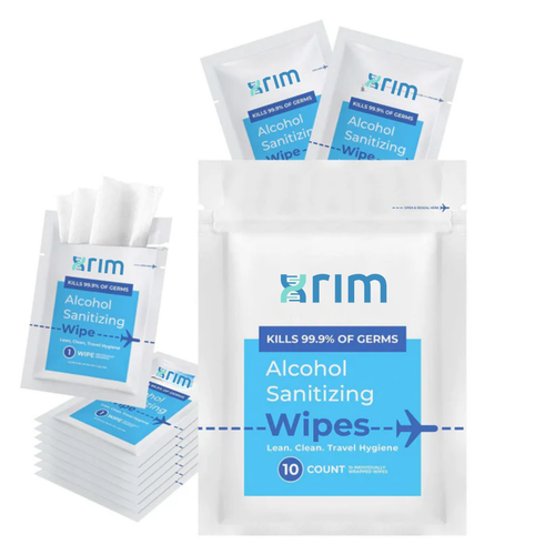 Travel Sanitizing Wipes | 10 Count (1 Pack of 10)