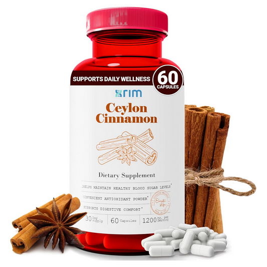 Ceylon Cinnamon Capsules with Glucose Support Naturally Flavored, 1200mg (60-Day Supply, 60 Capsules)