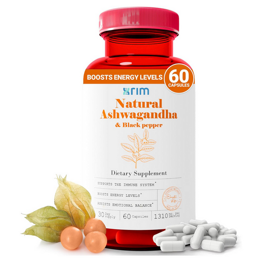 Natural Ashwagandha and Black Pepper Capsules , 1310 mg per Serving (30-Day Supply, 60 Capsules)