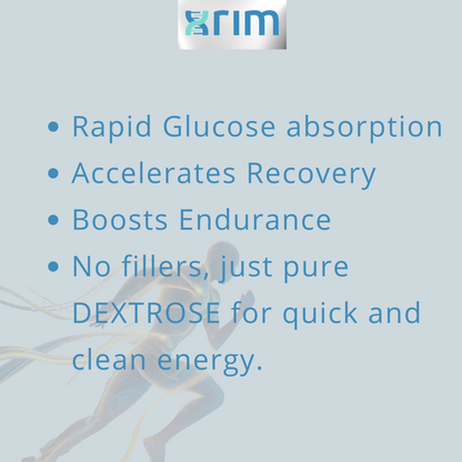 xrim Labs Dextrose Powder – Natural Cherry Flavor – Fast Energy & Recovery Support – 450g Bulk Pouch (30 Servings, 15g Each) – Gluten-Free, Non-GMO, Vegan-Friendly