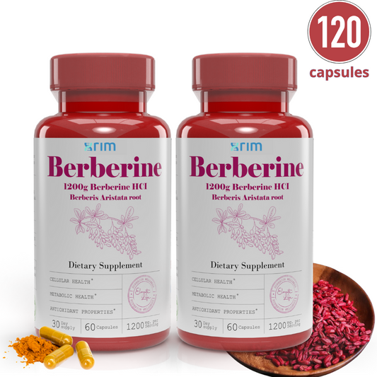 Berberine HCI Berberis Aristata Root Capsules Natural, High Absorption, 1200mg (120 Day Supply, 120 Capsules)