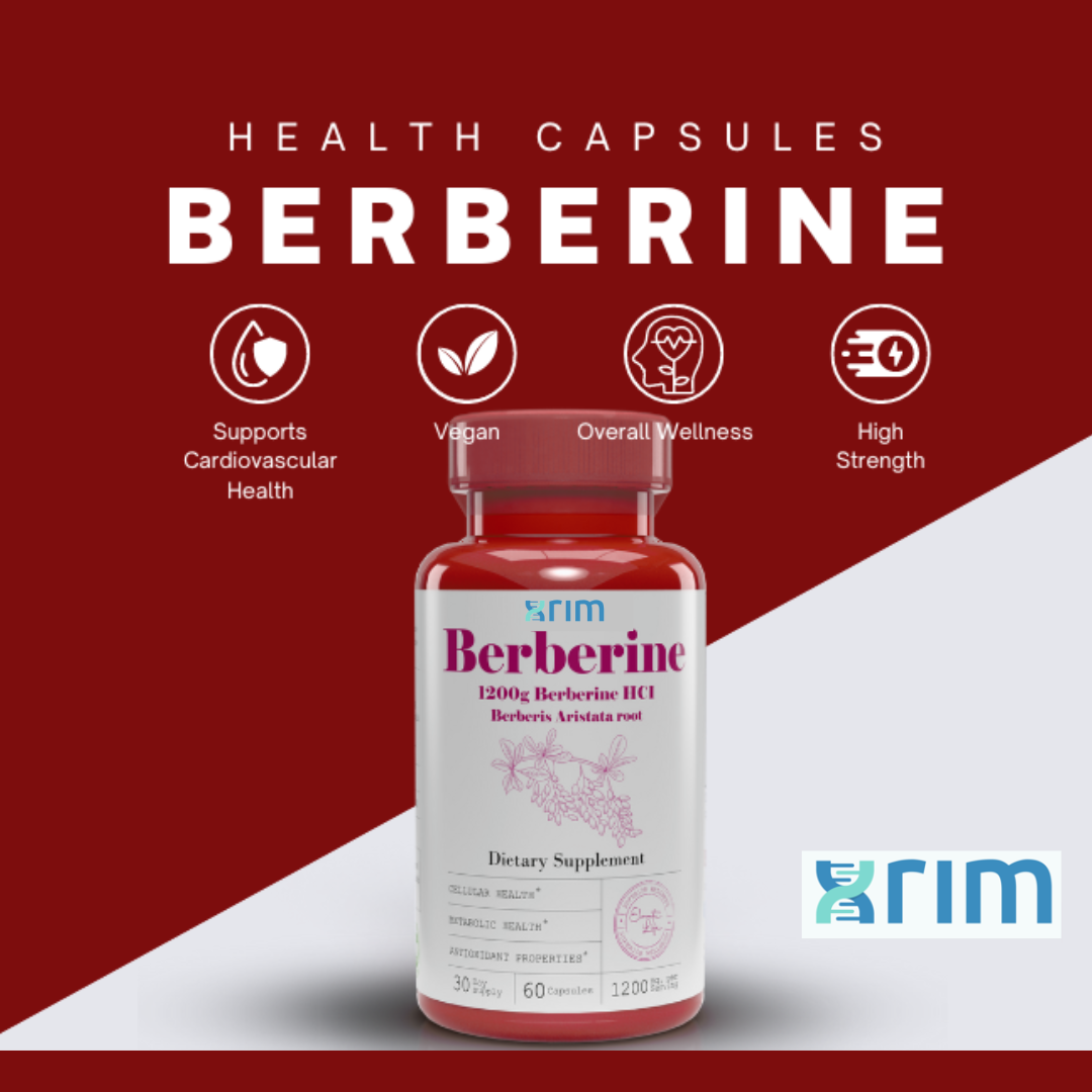 Berberine HCI Berberis Aristata Root Capsules Natural, High Absorption, 1200mg (120 Day Supply, 120 Capsules)