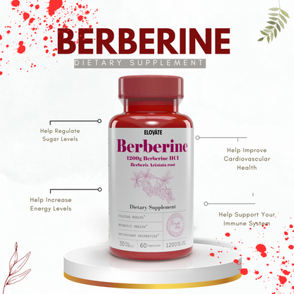 Berberine HCI Berberis Aristata Root Capsules Natural, High Absorption, 1200mg (120 Day Supply, 120 Capsules)