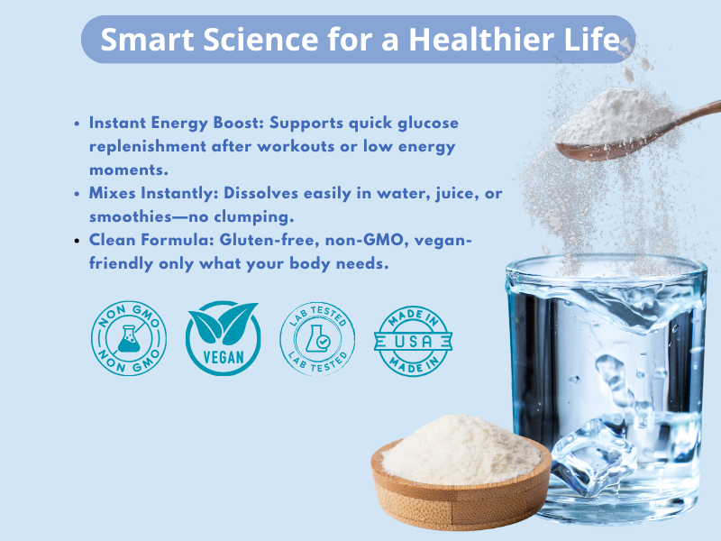 xrim Labs Dextrose Powder – Natural Cherry Flavor – Fast Energy & Recovery Support – 450g Bulk Pouch (30 Servings, 15g Each) – Gluten-Free, Non-GMO, Vegan-Friendly