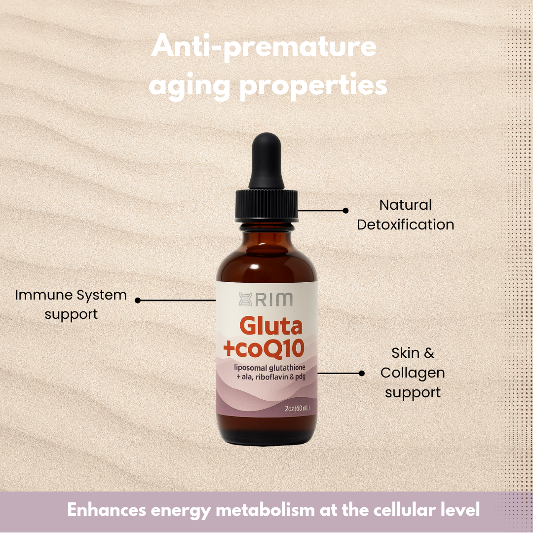 Xrim Labs Gluta + coQ10: Advanced Liposomal Antioxidant Complex - 2 Bottles