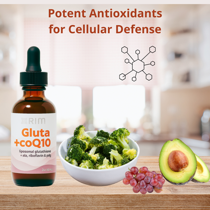 Xrim Labs Gluta + coQ10: Advanced Liposomal Antioxidant Complex - 2 Bottles