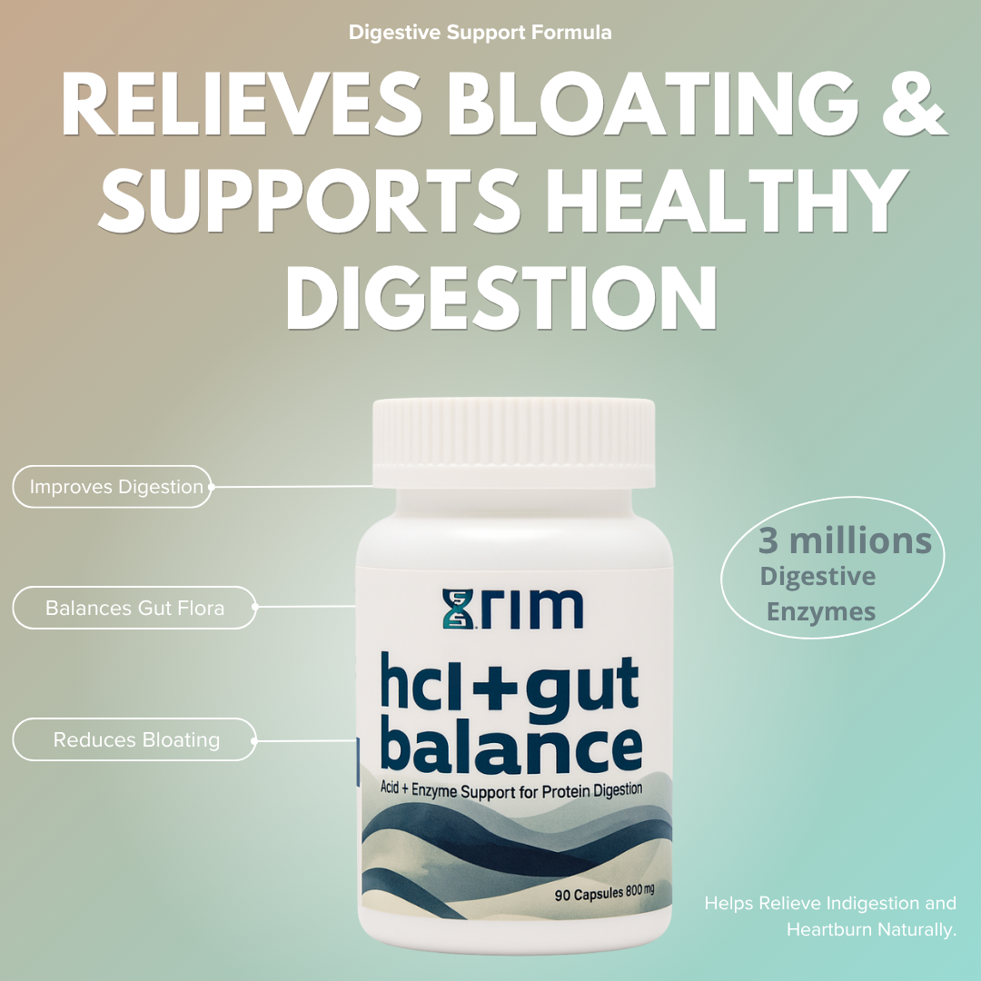 XRIM HCl+ Gut Balance – Betaine HCl with Pepsin | Digestive Enzyme & Stomach Acid Support for Protein Digestion – 180 Capsules (2 BOTTLES)
