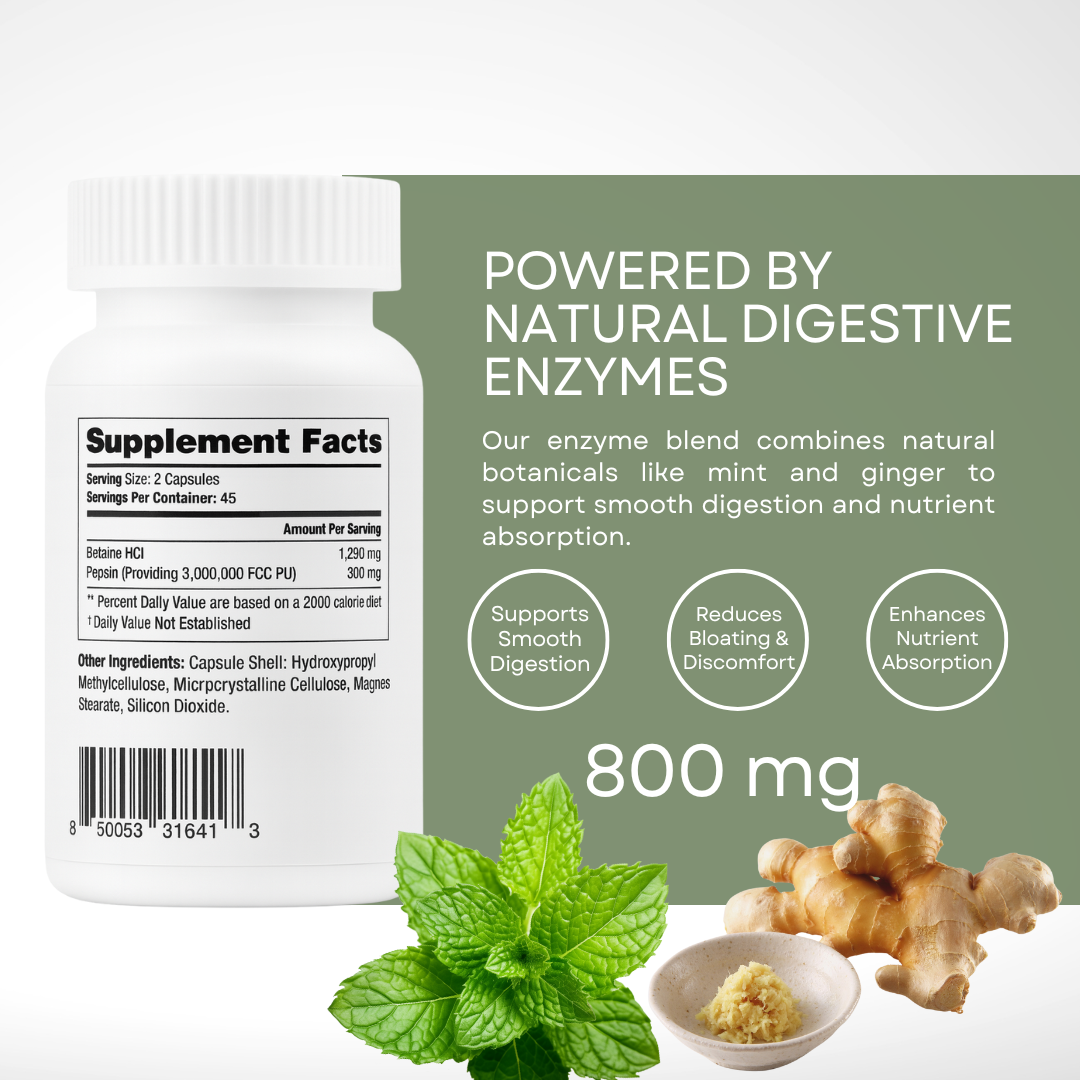 XRIM HCl+ Gut Balance – Betaine HCl with Pepsin | Digestive Enzyme & Stomach Acid Support for Protein Digestion – 180 Capsules (2 BOTTLES)