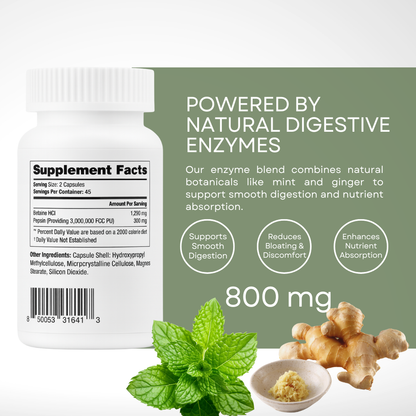 XRIM HCl+ Gut Balance – Betaine HCl with Pepsin | Digestive Enzyme & Stomach Acid Support for Protein Digestion – 180 Capsules (2 BOTTLES)