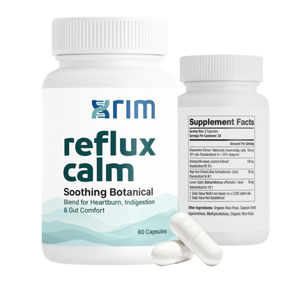 xrim Reflux Inhibitor - Natural Digestive Supplement for Stomach Comfort, Acid Balance & Nutrient Absorption - Betaine HCI with Pepsin - Vegan, Gluten Free & Non GMO - 180 Capsules (2 BOTTLES)