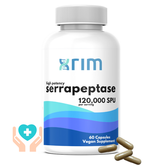 Serrapeptase Enzyme Supplement, 120,000 SPU per serving, 60 Vegan Capsules